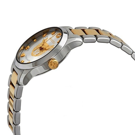 Gucci Women’s Swiss Made Quartz Stainless Steel Silver Dial 27mm Watch YA126596