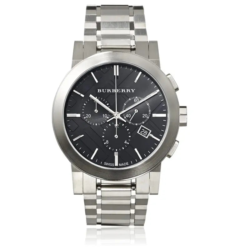 Burberry Men’s Swiss-Made Stainless Steel Black Dial 42mm Watch BU9351