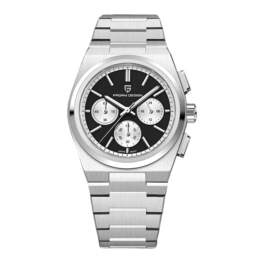 Pagani Design Stainless Steel Silver Dial Quartz Chronograph Watch for Gents - PD-1761