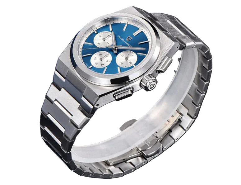 Pagani Design Stainless Steel Blue Dial Quartz Chronograph Watch for Gents - PD-1761