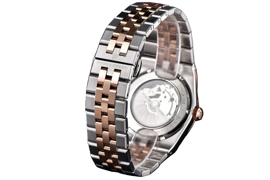 Pagani Design Rose Gold Stainless Steel White Dial Automatic Watch for Gents - PD-YS027