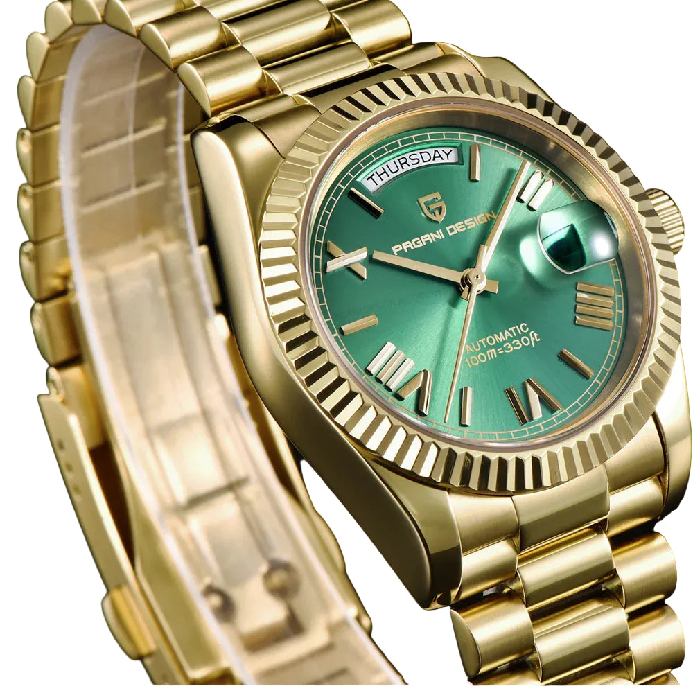 Pagani Design Gold Stainless Steel Green Dial Automatic Watch for Gents - PD-1783GG