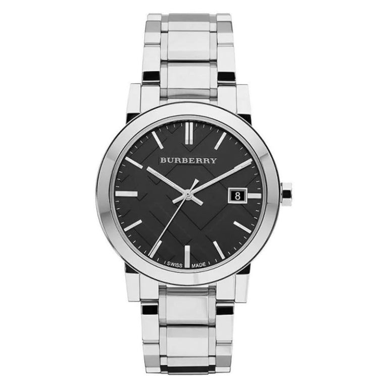 Burberry Men’s Stainless Steel Swiss Made Black Dial 38mm Watch BU9001