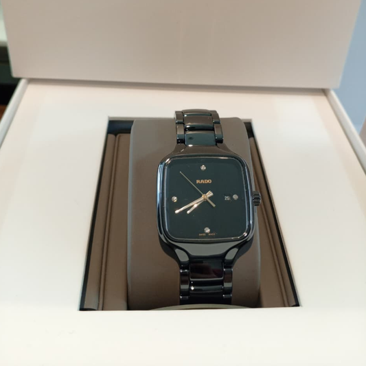 ساعة رادو سوداء عالية التقنية من السيراميك، مينا أسود، كوارتز، للنساء - U 15859159 R27080722