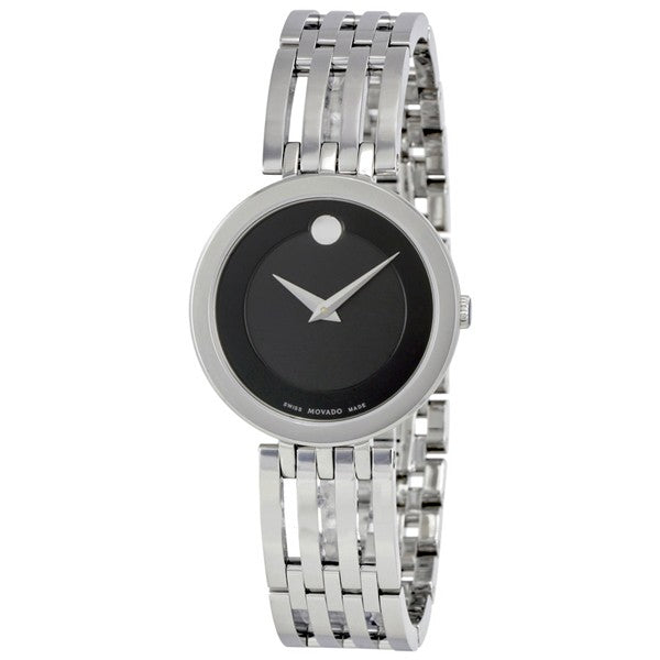 Movado Women’s Quartz Swiss Made Stainless Steel Black Dial 28mm Watch 0607051