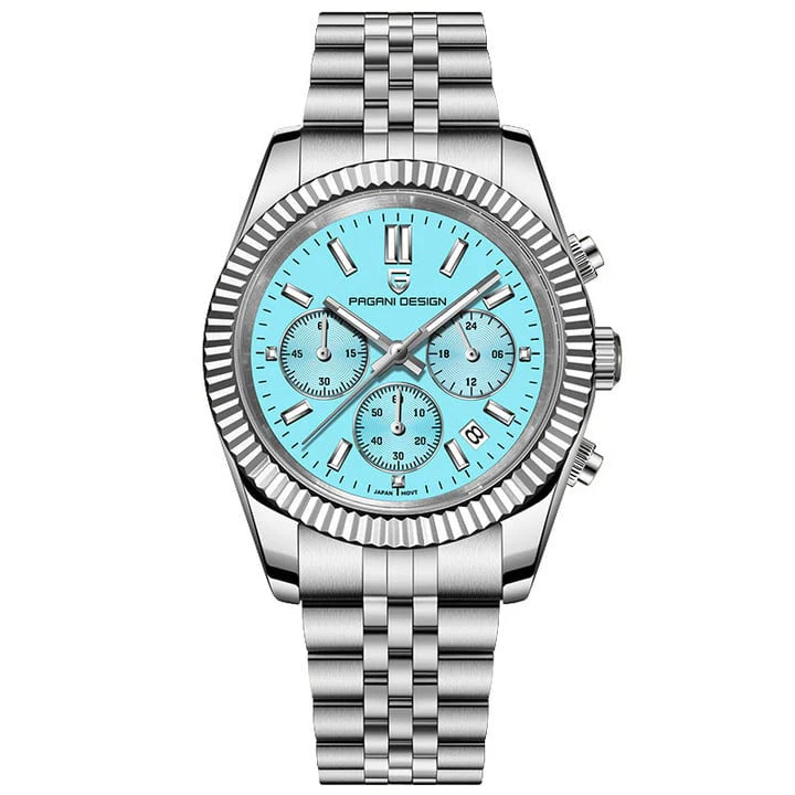 Pagani Design Stainless Steel Blue Dial Quartz Watch for Gents - PD-1814