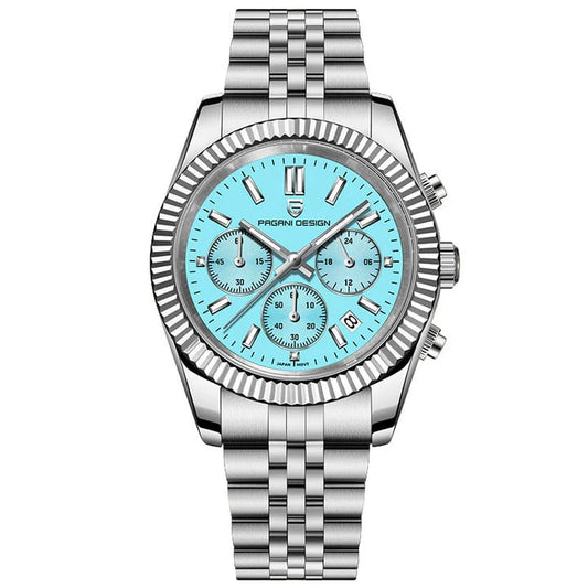 Pagani Design Stainless Steel Blue Dial Quartz Watch for Gents - PD-1814