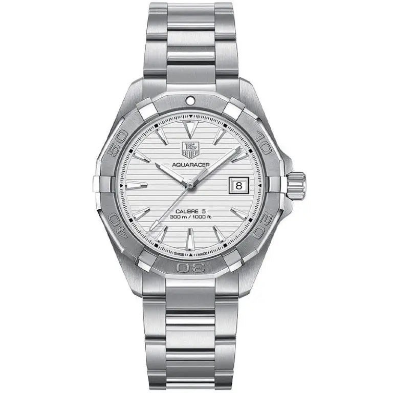 Tag Heuer Aquaracer Men’s Automatic Swiss Made Silver Stainless Steel Grey Dial 41mm Watch WAY2111.BA0928