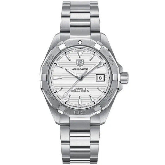 Tag Heuer Aquaracer Men’s Automatic Swiss Made Silver Stainless Steel Grey Dial 41mm Watch WAY2111.BA0928