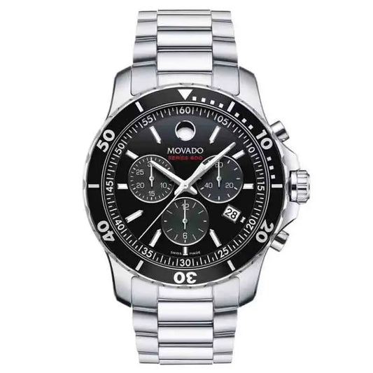 Movado Men’s Quartz Swiss Made Stainless Steel Black Dial 42mm Watch 2600142