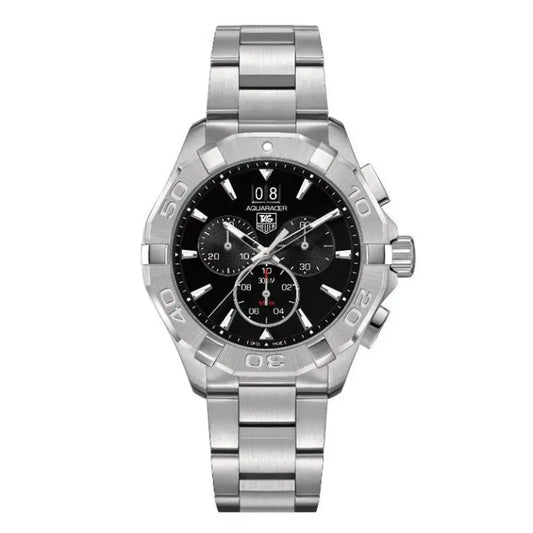Tag Heuer Aquaracer Men’s Quartz Swiss Made Silver Stainless Steel Black Dial 43mm Watch CAY1110.BA0927