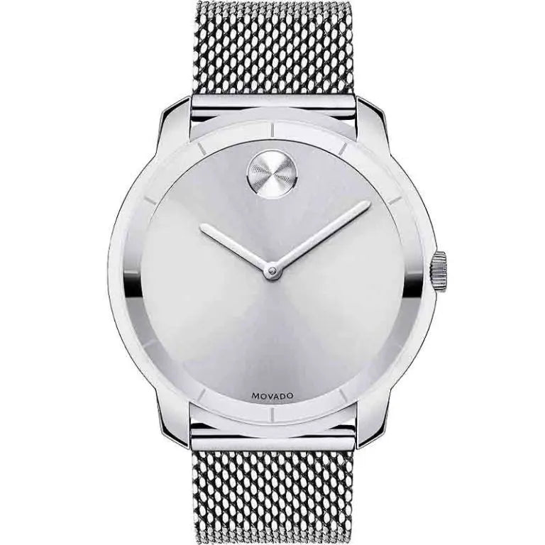 Movado Men’s Quartz Swiss Made Silver Stainless Steel Silver Dial 44mm Watch 3600260
