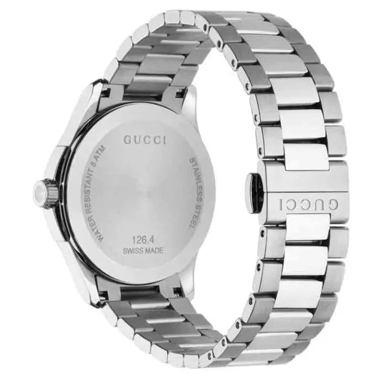 Gucci Unisex Swiss Made Quartz Stainless Steel Black Dial 38mm Watch YA126456