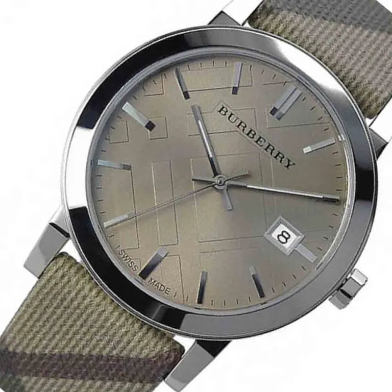 Burberry Unisex Swiss Made Nylon Strap Grey Dial 36mm Watch BU9023