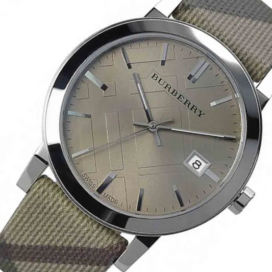 Burberry Unisex Swiss Made Nylon Strap Grey Dial 36mm Watch BU9023