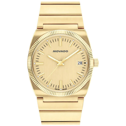Movado Unisex Quartz Swiss Made Gold Stainless Steel Gold Dial 36mm Watch 3650217