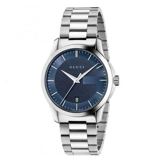 Gucci Men’s Swiss Made Quartz Stainless Steel Blue Dial 38mm Watch YA126440