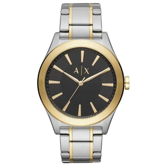 Armani Exchange Men’s Quartz Two Tone Stainless Steel Black Dial 44mm Watch AX2336