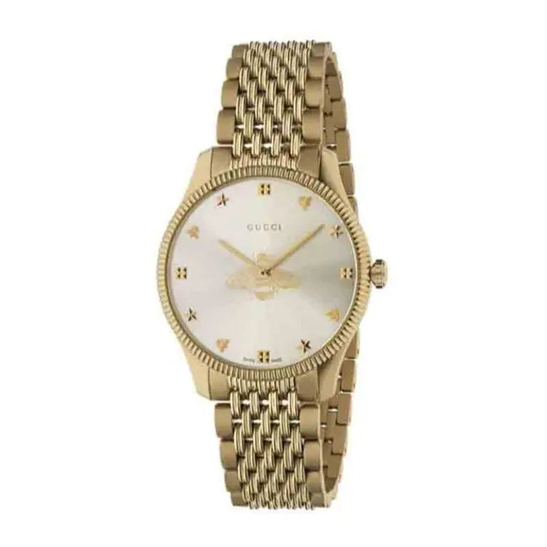 Gucci Women’s Swiss Made Quartz Stainless Steel Silver Dial 36mm Watch YA1264155