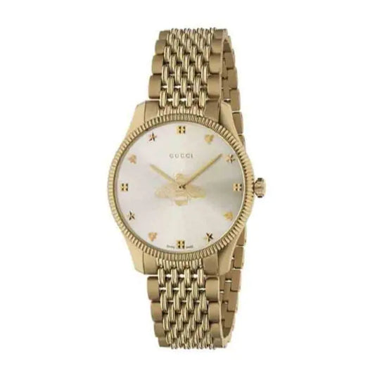 Gucci Women’s Swiss Made Quartz Stainless Steel Silver Dial 36mm Watch YA1264155
