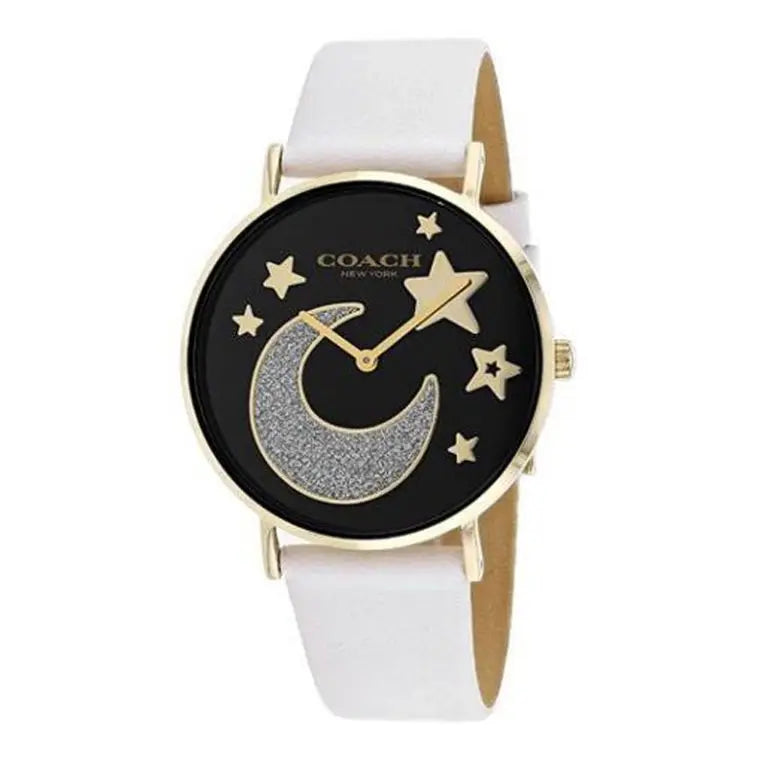 Coach Women’s Quartz White Leather Strap Black Dial 36mm Watch 14503041