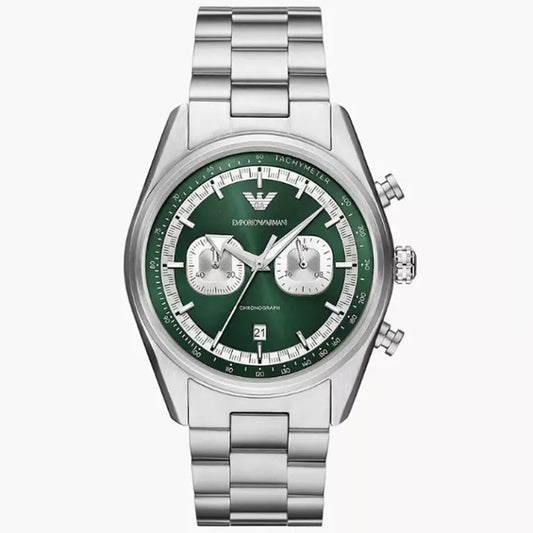 Emporio Armani Men’s Quartz Silver Stainless Steel Green Dial 42mm Watch AR11637