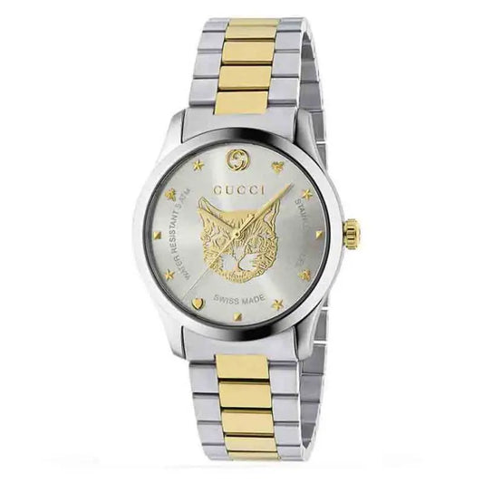 Gucci Unisex Swiss Made Quartz Stainless Steel Silver Dial 38mm Watch YA1264074