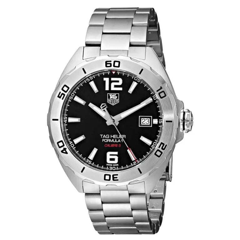 Tag Heuer Formula 1 Men’s Automatic Swiss Made Silver Stainless Steel Black Dial 41mm Watch WAZ2113.BA0875
