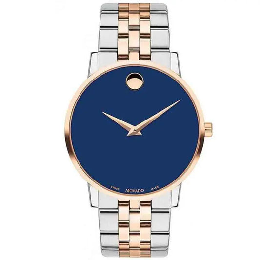 Movado Men’s Quartz Swiss Made Stainless Steel Blue Dial 40mm Watch 0607267