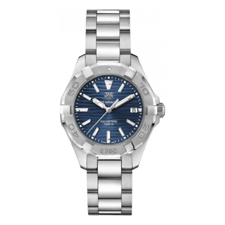 Tag Heuer Aquaracer Women’s Quartz Swiss Made Silver Stainless Steel Blue Dial 35mm Watch WBD131D.BA0748