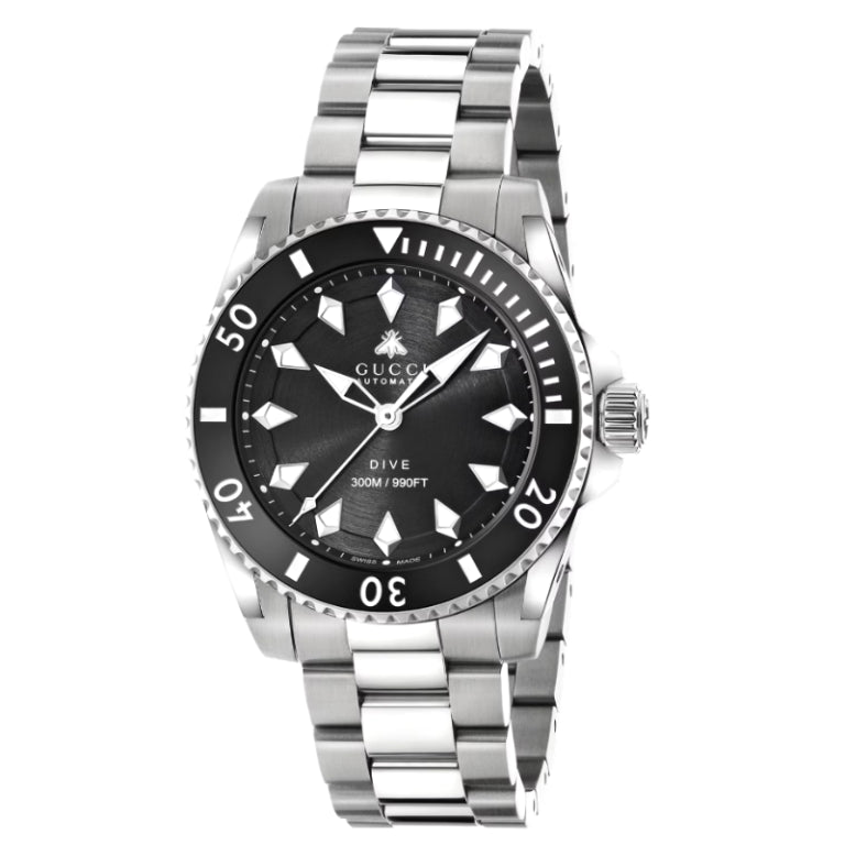 Gucci Unisex Automatic Swiss Made Two-Tone Stainless Steel Black Dial 40mm Watch YA136353