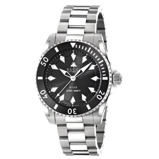 Gucci Unisex Automatic Swiss Made Two-Tone Stainless Steel Black Dial 40mm Watch YA136353