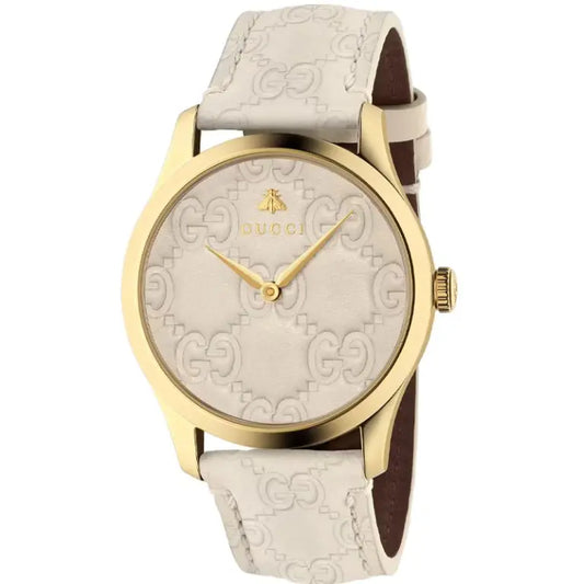 Gucci Women’s Quartz Swiss Made White Leather White Dial 38mm Watch YA1264033A