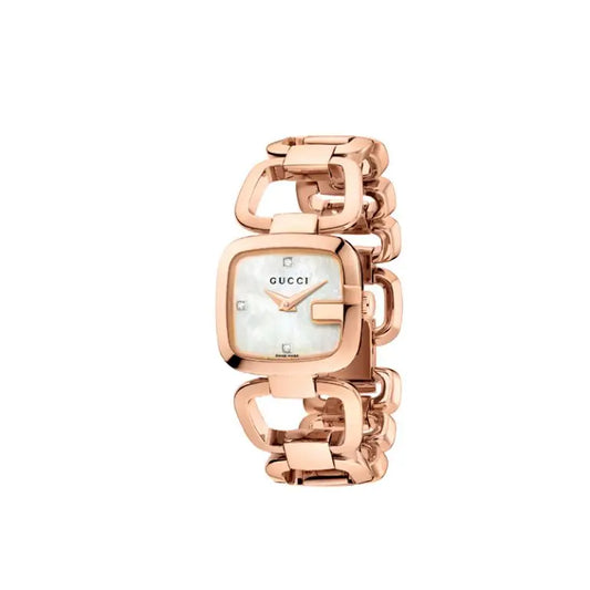Gucci Women’s Quartz Swiss Made Rose Gold Stainless Steel Mother Of Pearl Dial 24mm Watch YA125400