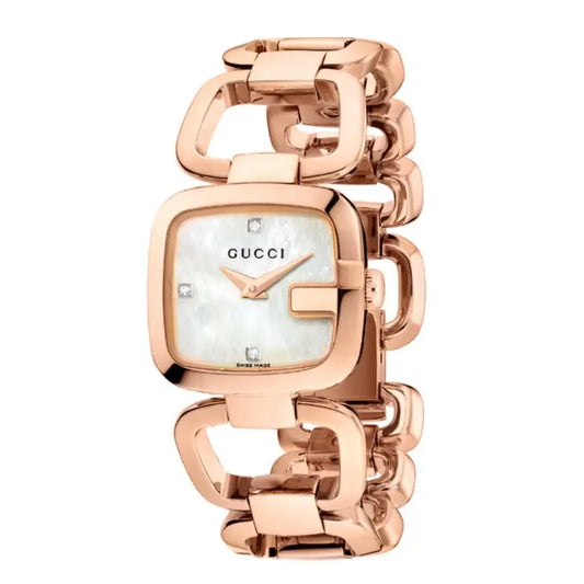 Gucci Women’s Quartz Gold Stainless Steel Mother Of Pearl Dial 31mm Watch YA125513