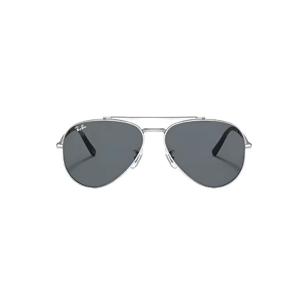 نظارة راي بان RB3625 003/R5 الجديدة بتصميم الطيار - إطار فضي مصقول وعدسات كريستالية زرقاء - 58-14