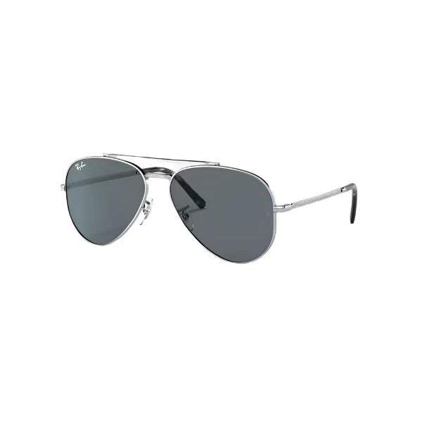 نظارة راي بان RB3625 003/R5 الجديدة بتصميم الطيار - إطار فضي مصقول وعدسات كريستالية زرقاء - 58-14