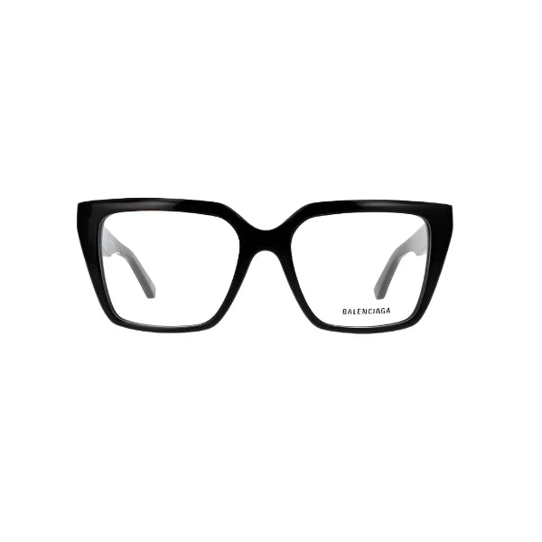 نظارات بالنسياغا المستطيلة الجريئة المصنوعة من الأسيتات الأسود – BB 01300 001 (53-17)