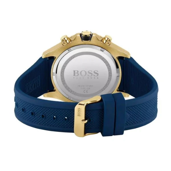 HUGO BOSS Admiral Blue Silicone Strap Blue Dial Chronograph Quartz Watch for Gents - 1513965