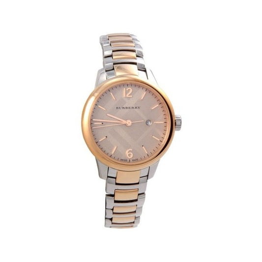 Burberry Women’s Swiss Made Quartz Stainless Steel Rose Gold Dial 32mm Watch BU10117
