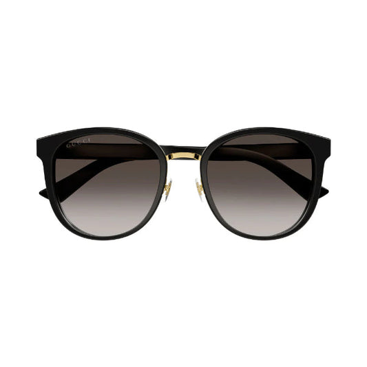 نظارات شمسية من طراز غوتشي GG1190SK بتصميم طيار - إطار أسود / عدسات رمادية متدرجة - 56-21-150