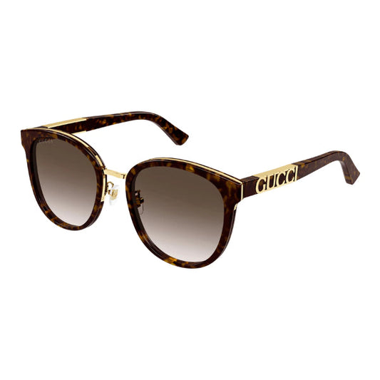 نظارات شمسية من طراز غوتشي GG1190SK طراز أفياتور - إطار هافانا / عدسات بنية متدرجة - 56-21-150