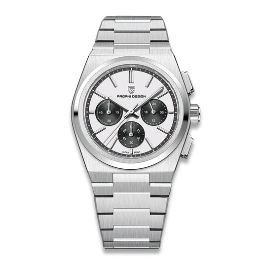 Pagani Design Stainless Steel Silver Dial Quartz Chronograph Watch for Gents - PD-1761