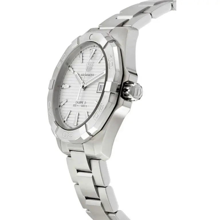 Tag Heuer Aquaracer Men’s Automatic Swiss Made Silver Stainless Steel Grey Dial 41mm Watch WAY2111.BA0928