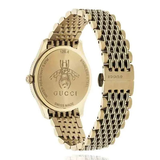Gucci Women’s Swiss Made Quartz Stainless Steel Silver Dial 36mm Watch YA1264155