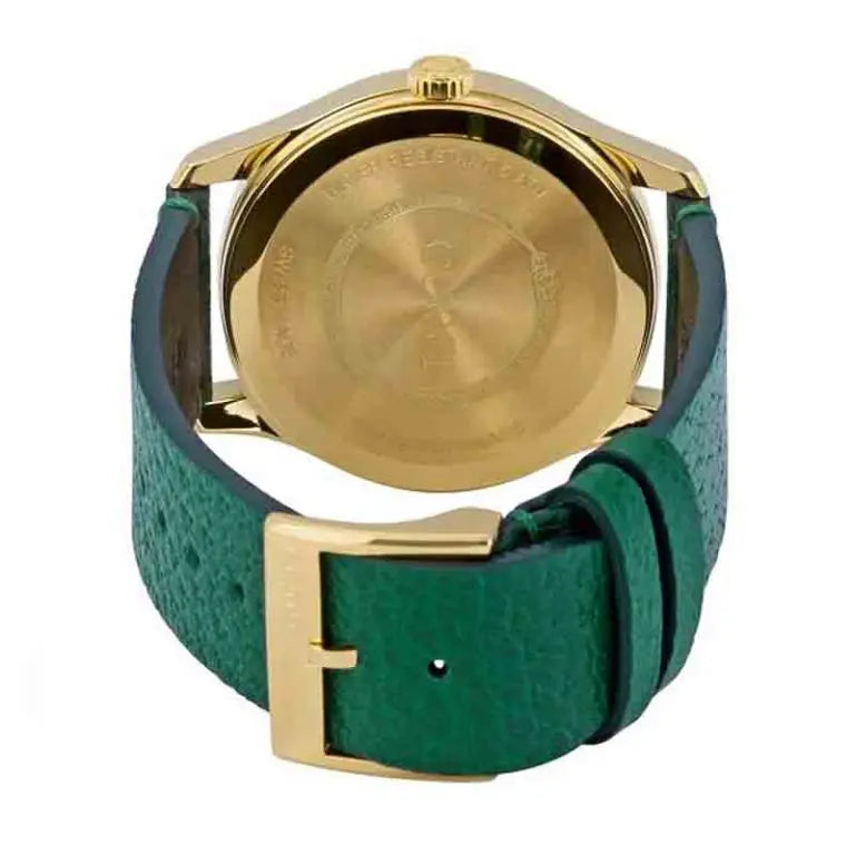 Gucci Unisex Swiss Made Quartz Leather Strap Green Dial 38mm Watch YA1264065