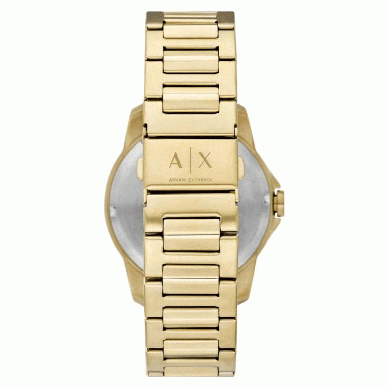Armani Exchange Men’s Quartz Gold Stainless Steel Gold Dial 44mm Watch AX1734