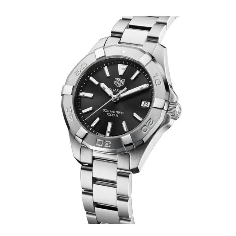 Tag Heuer Aquaracer Women’s Quartz Swiss Made Silver Stainless Steel Black Dial 32mm Watch WBD1310.BA0740