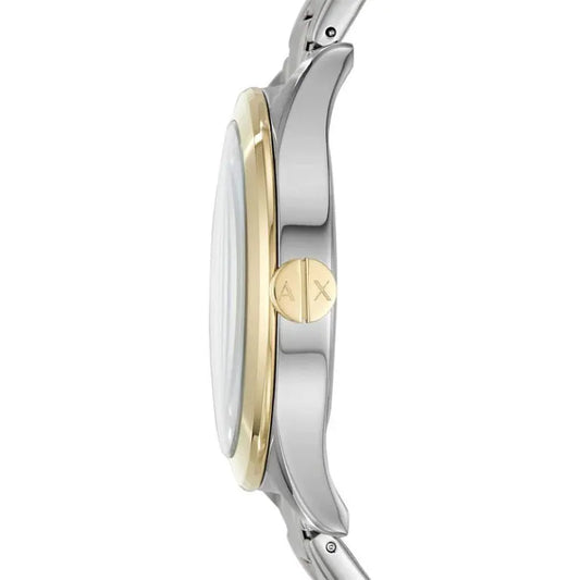 Armani Exchange Men’s Quartz Two Tone Stainless Steel Black Dial 44mm Watch AX2336