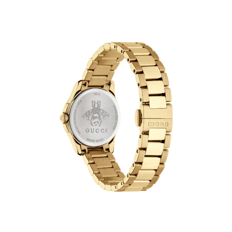 Gucci Women’s Quartz Swiss Made Gold Stainless Steel Gold Dial 27mm Watch YA126576